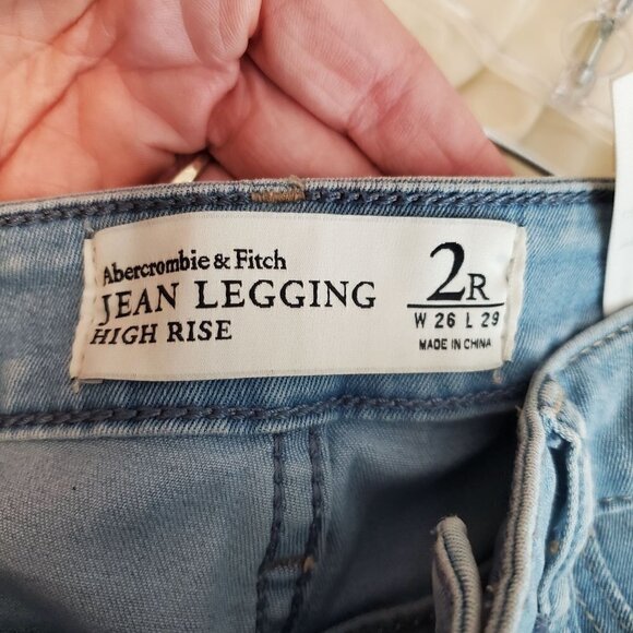 Abercrombie & Fitch Jean Legging Womens 2 High Rise Skinny Cotton‎ stretch Denim - Picture 3 of 11
